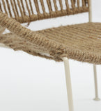 Hindoro Rope and Metal Outdoor Chair In White & Natural Finish (Set Of 2)