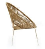 Hindoro Rope and Metal Outdoor Chair In White & Natural Finish (Set Of 2)