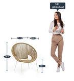 Hindoro Rope and Metal Outdoor Chair In White & Natural Finish (Set Of 2)
