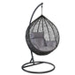 Hindoro Outdoor Balcony Swing Chair with Stand and Cushion (Black With Grey)