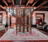 Hindoro Handcrafted 2 Panel Brown Wooden Room Partition/Divider
