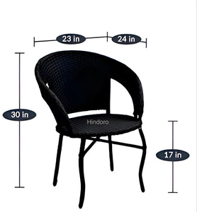 Hindoro Garden Patio Seating Chair and Table Set with Glass Balcony Outdoor Furniture with 1 Tables and 4 Chair Set (Black)
