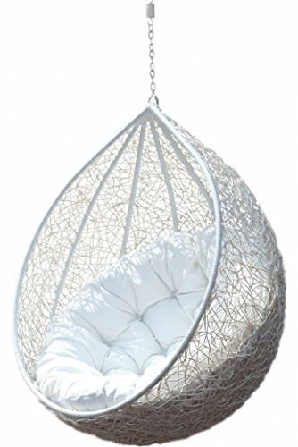 Hindoro Indoor/Outdoor Single Seater White Hanging Swing Chair Without Stand