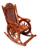 Hindoro Teak Wood Rocking Chair For Living Room /Parents in Glossy finish