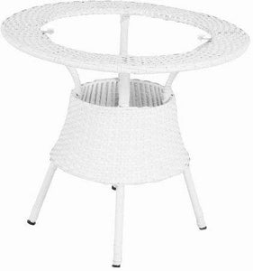 Hindoro Outdoor Garden Patio Seating 2 Chairs and 1 Table Set with Glass Balcony Furniture (White)