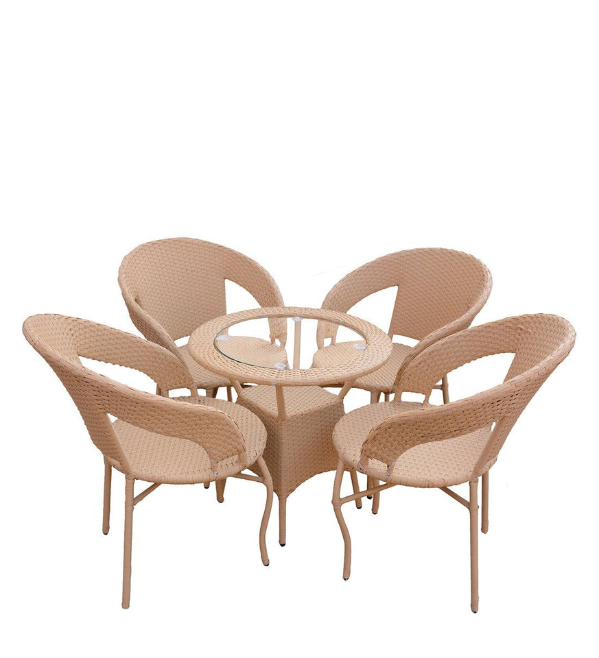 Hindoro Outdoor Furniture Garden Patio Seating Set 1+4 4 Chairs and Table Set Balcony Furniture Coffee Table Set