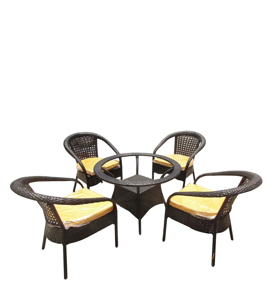 Hindoro Outdoor Furniture Garden Patio Seating Set 1+4 4 Chairs and Table Set Balcony Furniture Coffee Table Set