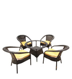 Hindoro Outdoor Furniture Garden Patio Seating Set 1+4 4 Chairs and Table Set Balcony Furniture Coffee Table Set