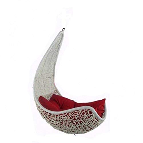 Hindoro Indoor / Outdoor Zula Hammock Chair for Adult Swing with Stand and Cushion (Hanging Type Swing, White with Red)
