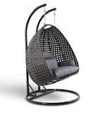 Hindoro Outdoor/Balcony Furniture Double Seater Hanging Swing with Stand (Black)