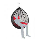 Hindoro Hanging Balcony Single Seater Swing with Cushion (Standard, Red)