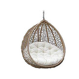 Hindoro Rattan and Wicker Single Seater Hanging Swing Chair with Connectors for Balcony/Garden Patio (Beige)