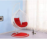Hindoro White Colour Beautiful Swing with Red Cushion with Stand