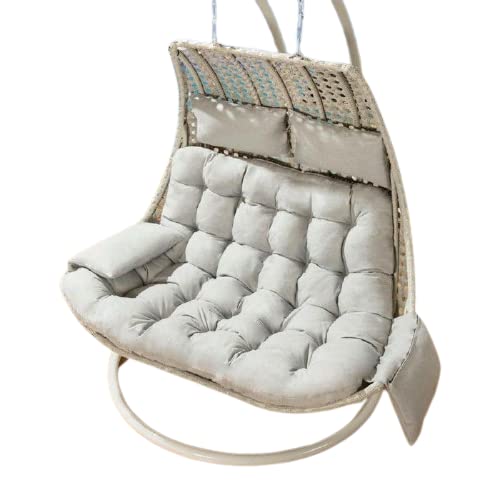 Hindoro White Outdoor Balcony Furniture Double Seater Garden Hanging Swing with Stand and Cushion