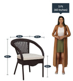 Hindoro Outdoor Furniture Garden Patio Seating Set 1+4 4 Chairs and Table Set Balcony Furniture Coffee Table Set (Dark Brown)