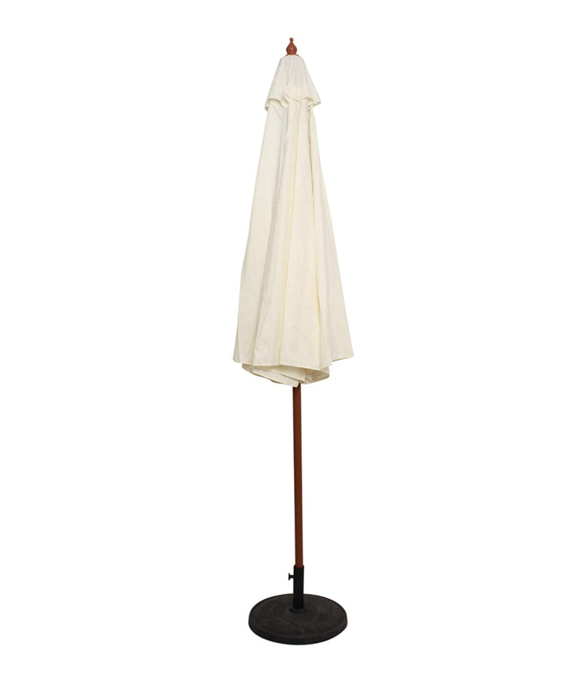 enclosed patio umbrella Hindoro Metal Center Pole Patio Umbrella (White) with Base