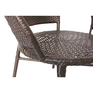 Hindoro Outdoor Garden Patio Seating 4 Chairs and Table Set (Brown)