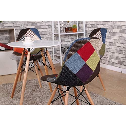 Hindoro Modern Furniture Patchwork Cushioning (Upholstered) Furniture Chair for Cafeteria Seating/Dining/Side Chair/Kitchen/Restaurants/Hotels
