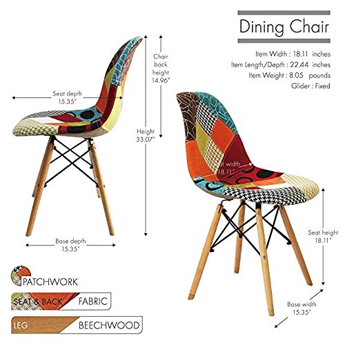 Hindoro Modern Furniture Patchwork Cushioning (Upholstered) Furniture Chair for Cafeteria Seating/Dining/Side Chair/Kitchen/Restaurants/Hotels