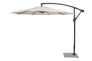 Hindoro Impression Luxury Side Pole Patio ; Garden Outdoor Lawn Umbrella - 9 ft Diameter White with Base