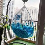 Hindoro Swing Chair(White and Blue) with Stand,Cushion(Blue Colour) & Hook-Outdoor/Indoor/Balcony/Garden/Patio (Standard, White &Blue)