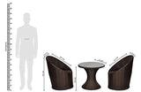 Hindoro Outdoor/Indoor/Balcony/Garden Multipurpose 2 Chair Set with 1 Table (Black, Standard)