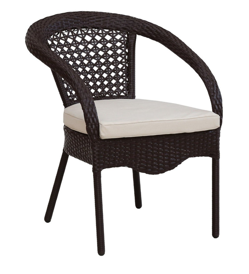 Hindoro Outdoor Furniture Garden Patio Seating Set 1+4 4 Chairs and Table Set Balcony Furniture Coffee Table Set (Dark Brown)