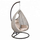 Hindoro Outdoor Single Swing Chair ( White Swing With Beige Cushion)