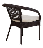 Hindoro Outdoor Furniture Garden Patio Seating Set 1+4 4 Chairs and Table Set Balcony Furniture Coffee Table Set (Dark Brown)