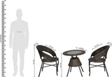 Hindoro Outdoor Garden Patio Seating 2 Chairs and 1 Table Set with Glass Balcony Furniture (White)