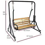 Hindoro Garden Zula Indoor Double Seater Swing (Teak Wood)