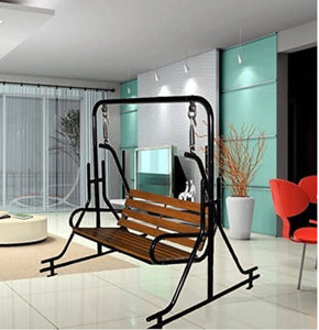 Hindoro Garden Zula Indoor Double Seater Swing (Teak Wood)