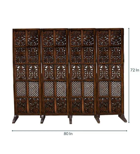 Hindoro Wooden Room Divider/Wood Separator/Office Furniture/Wooden Partition 4 Panel