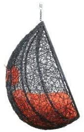 Hindoro Outdoor Furniture Single Seater Swing, Black Color Hanging Swing Without Stand