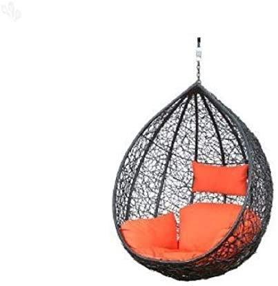 Hindoro Outdoor Furniture Single Seater Swing, Black Color Hanging Swing Without Stand