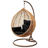 Hindoro Outdoor/Indoor/Balcony Honey Color Swing Chair with Stand and Cushion