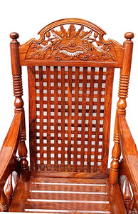 Hindoro Teak Wood Rocking Chair For Living Room /Parents in Glossy finish