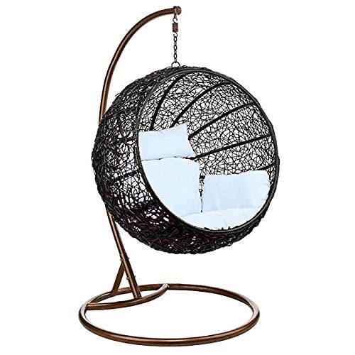 Hindoro Big Boss Wicker Rattan Hanging Egg Chair Swing for Indoor Outdoor Patio Backyard, Comfortable Relaxing with Cushion and Stand