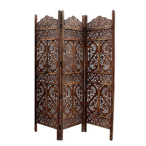 Hindoro Handcrafted 3 Panel Wooden Room Partition/Screen Seperator