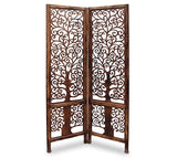 Hindoro Handcrafted 2 Panel Brown Wooden Room Partition/Divider