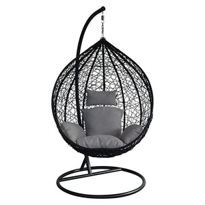 Hindoro Single Seater Swing Chair with Stand & Cushion & Hook Outdoor/Indoor/Balcony/Garden/Patio/Home Improvement