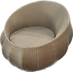 Hindoro Garden/Balcony/Outdoor Patio Furniture Round Apple Shape Rattan Sofa Sunbed Set with Cushion ( 2+1+1, Gold)