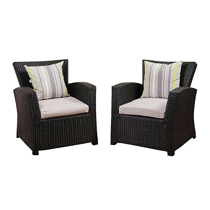 Black wicker clearance chairs with cushions