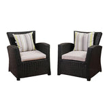 Hindoro Rattan and Wicker 2 Outdoor Sofa Chair with Cushion (Black)