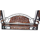 Hindoro Iron & Wooden Swings/Jhoola for Home & Garden Brown