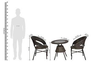 Hindoro Outdoor Garden Patio Seating 4 Chairs and Table Set (Brown)
