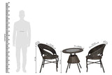 Hindoro Outdoor Garden Patio Seating 4 Chairs and Table Set (Brown)