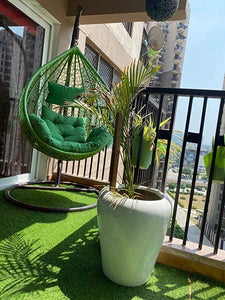 Hindoro Single Seater Hanging Swing Chair with Cushion (Green)