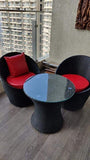 Hindoro Outdoor/Indoor/Balcony/Garden Multipurpose 2 Chair Set with 1 Table (Black, Standard)