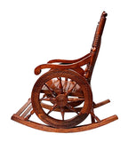 Hindoro Teak Wood Rocking Chair For Living Room /Parents in Glossy finish